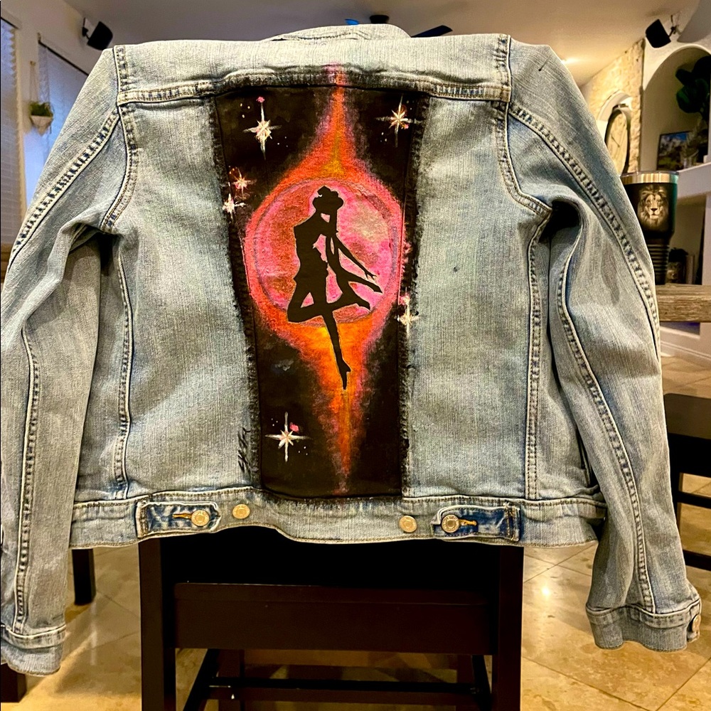 Hand painted denim jacket